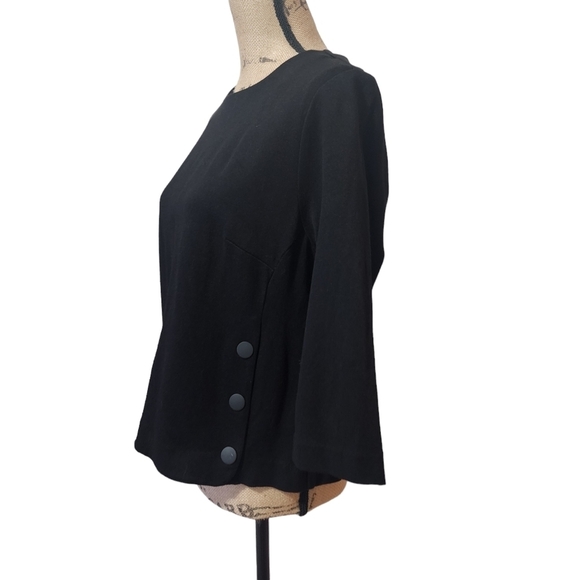CAbi Structured Black Button Blouse - Large - Picture 3 of 10